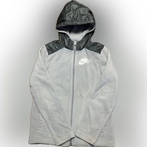 Youth Boys Large Nike Fleece Hooded Zip Sweatshirt w/ Pockets.